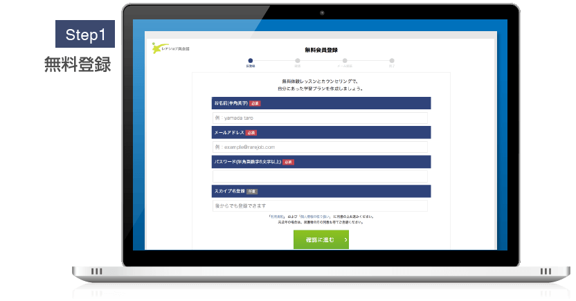 STEP1 無料登録
